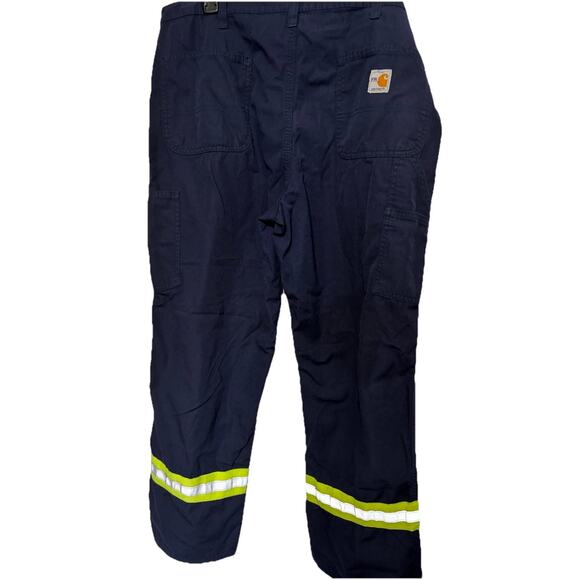 Carhartt FR Flame Resistant Jeans Mens 38x30 Blue Safety Stripe High Visibility - Picture 4 of 7